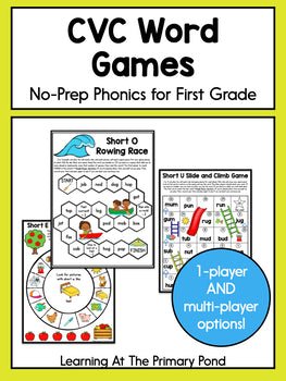 CVC Word Games: First Grade No-Prep Phonics - learning-at-the-primary-pond
