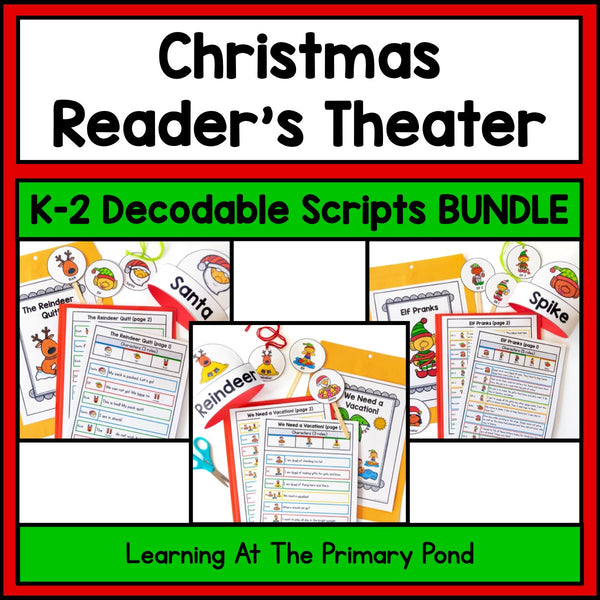 Decodable Christmas Reader's Theater Play Scripts for K-2 | BUNDLE | SOR aligned - learning-at-the-primary-pond