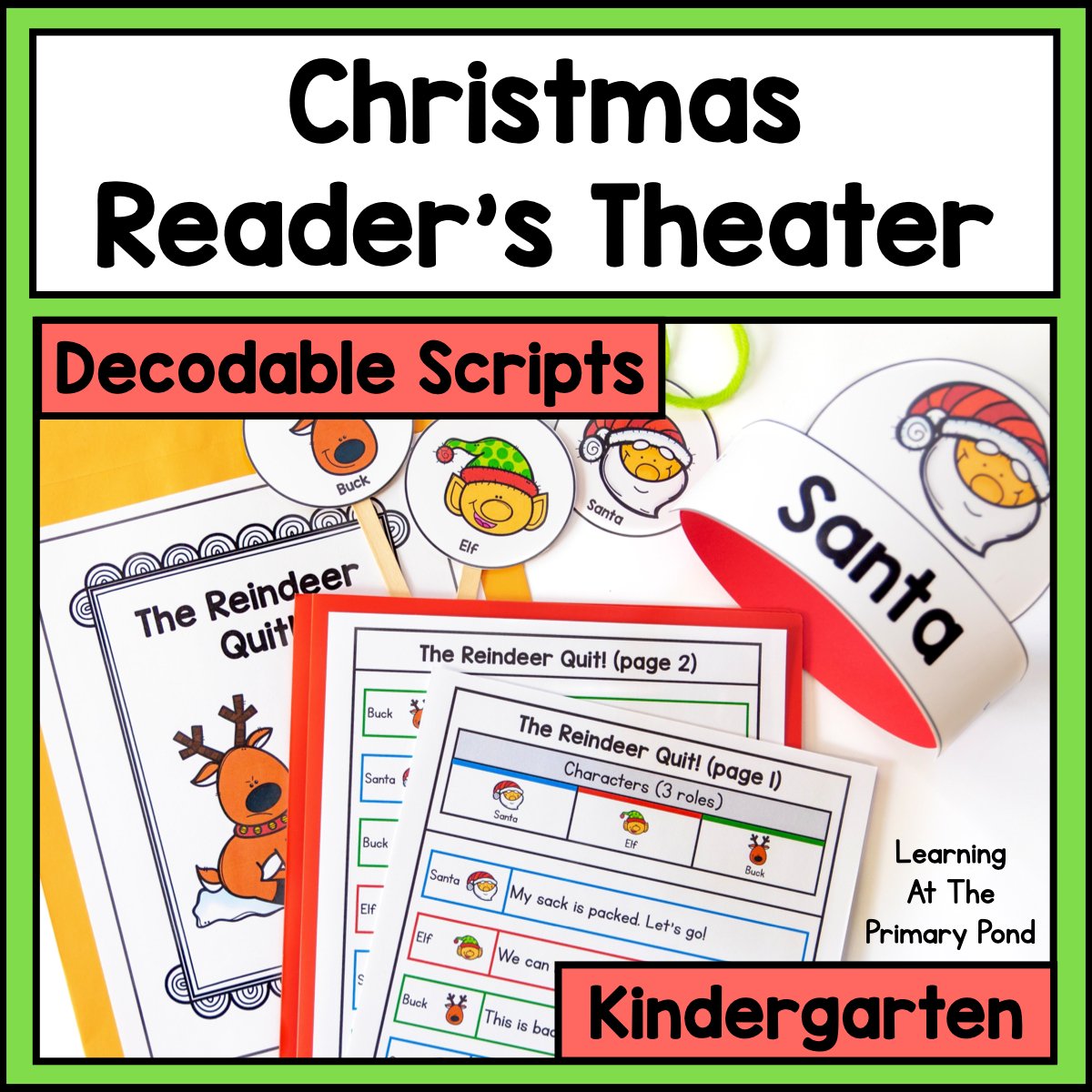 Decodable Christmas Reader's Theater Play Scripts for Kindergarten | S ...