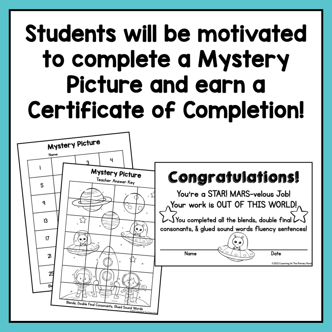 Decodable Sentence Fluency Pyramids | Blends-Double Final Consonant-Gl ...