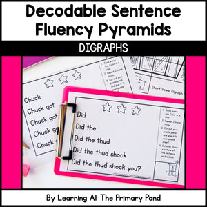 Decodable Sentence Fluency Pyramids | Digraphs Set - learning-at-the-primary-pond
