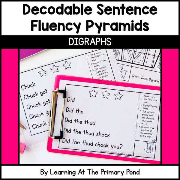 Decodable Sentence Fluency Pyramids | Digraphs Set - learning-at-the-primary-pond