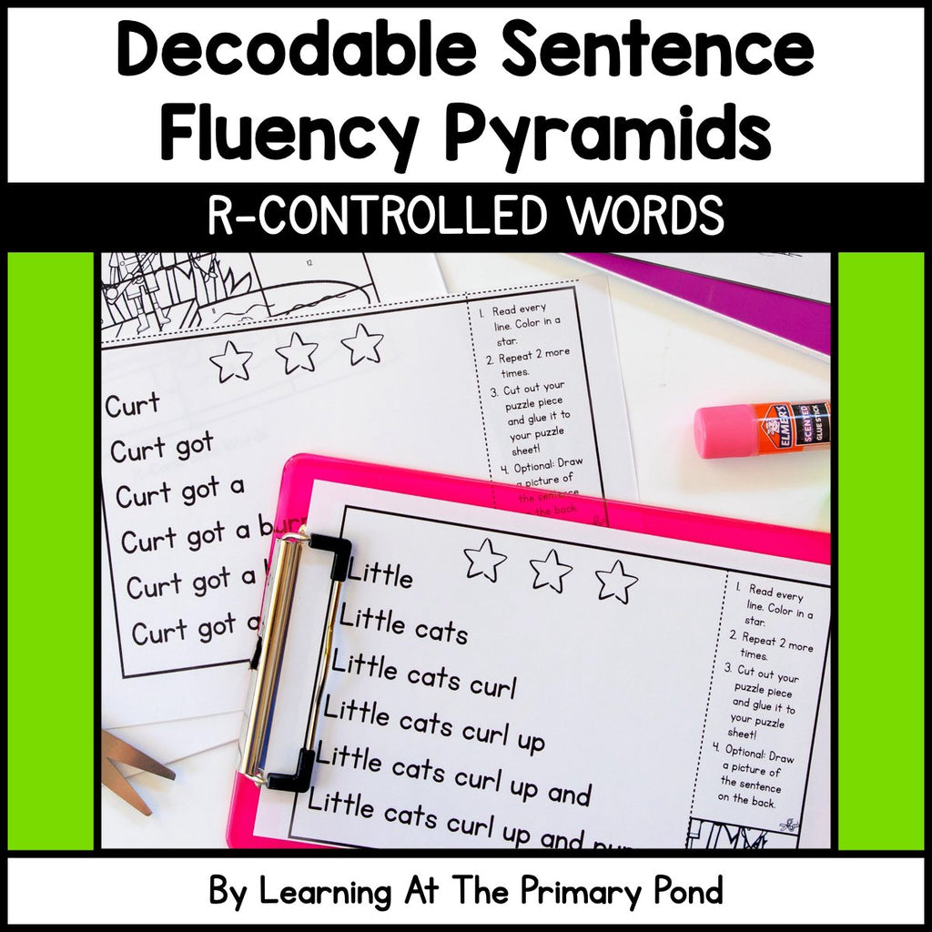 Decodable Sentence Fluency Pyramids | R-Controlled Words Set – learning ...