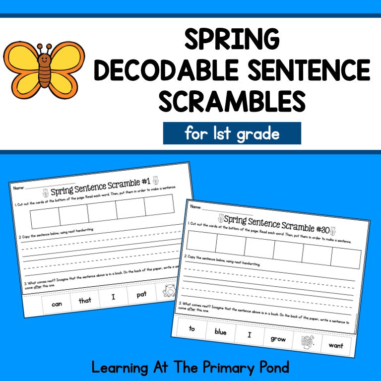 First Learning Sentences First Grade – Learning at the Primary Pond
