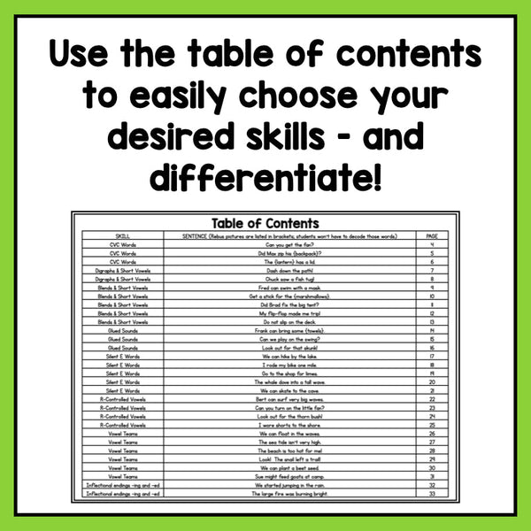 Decodable Sentence Scrambles for First Grade | Summer Theme - learning-at-the-primary-pond