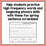 Decodable Sentence Scrambles for Second Grade | Spring Theme - learning-at-the-primary-pond