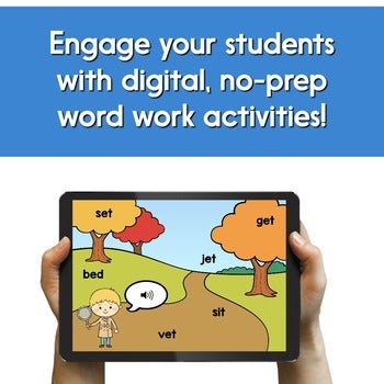 Digital Word Work Short Vowels Bundle: CVC + Blends & Digraphs | Boom Cards - learning-at-the-primary-pond