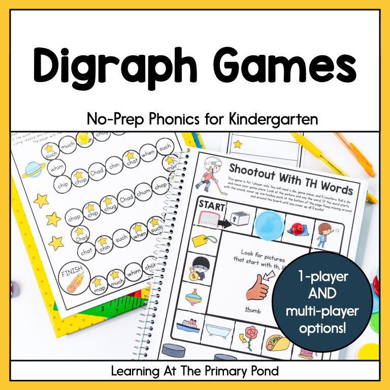 Digraphs Racing Game Digraphs Games: Kindergarten No-Prep Phonics – learning-at-the-primary-pond
