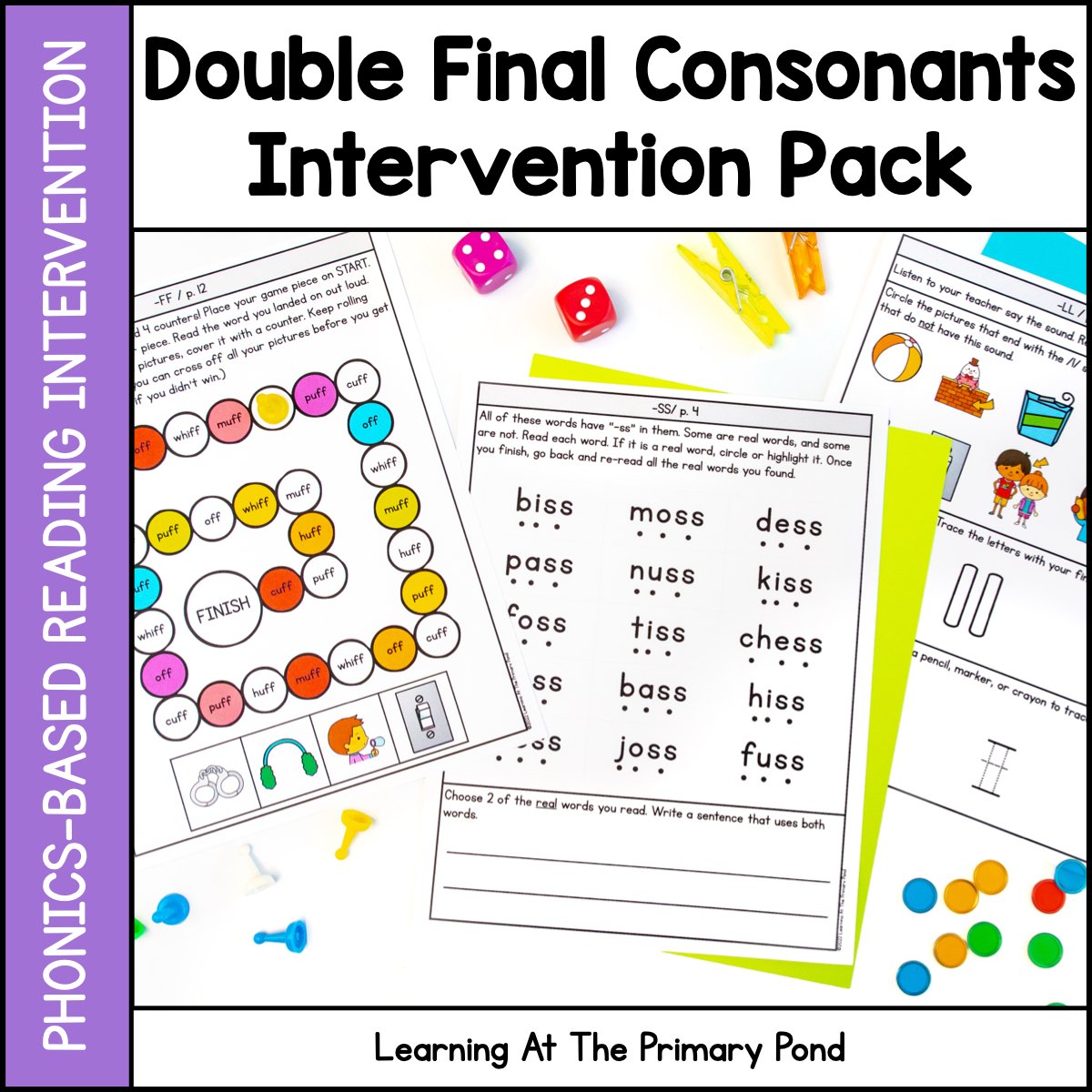Double Final Consonants Intervention Pack | No-Prep, Phonics-Based Reading Intervention - learning-at-the-primary-pond