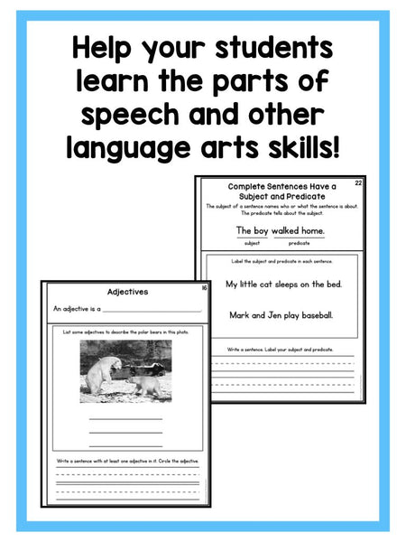 First Grade Grammar Workbook {My Grammar Reference and Practice Book} - learning-at-the-primary-pond