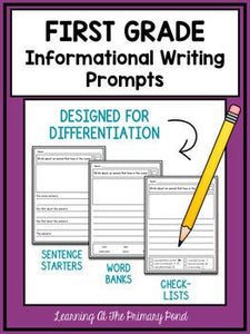 First Grade Informational Writing Prompts For Differentiation - learning-at-the-primary-pond
