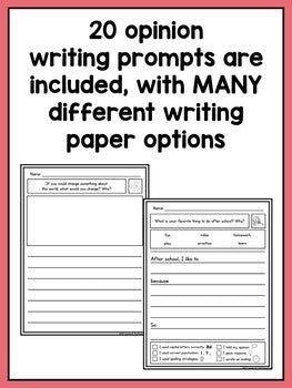 First Grade Opinion Writing Prompts For Differentiation - learning-at-the-primary-pond