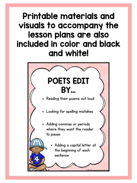 First Grade Poetry Writing Lessons {1st Grade Writing Workshop Unit 8} - learning-at-the-primary-pond