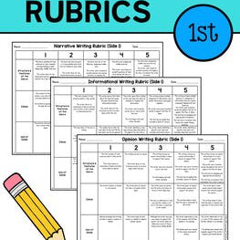 First Grade Writing Rubrics - Narrative, Informational, and Opinion Genres - learning-at-the-primary-pond