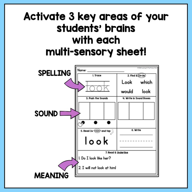 High Frequency Word Worksheets & Games BUNDLE | Fry’s First 100 Sight Words - learning-at-the-primary-pond