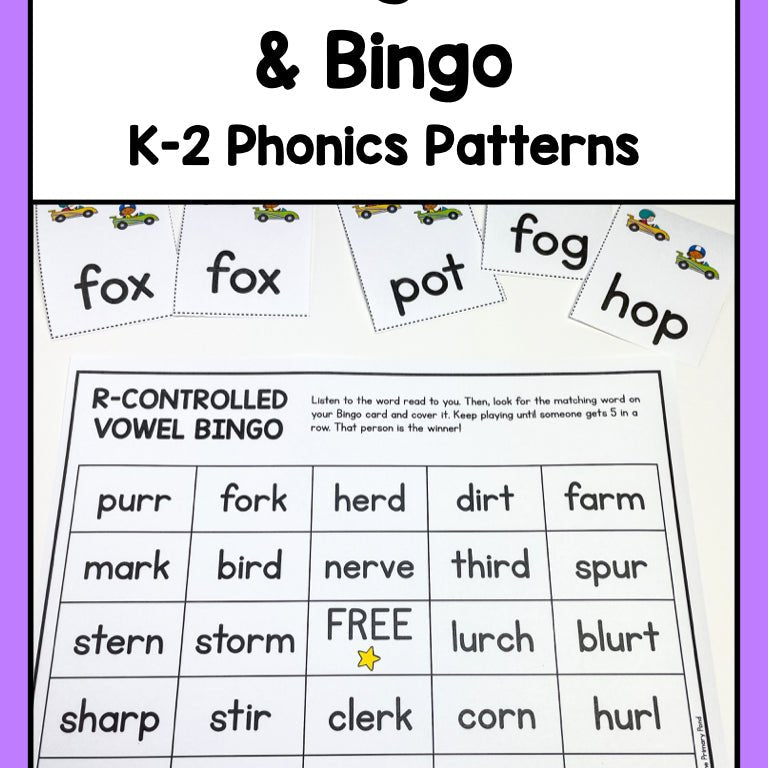 K-2 Phonics Patterns Matching Games & Bingo - learning-at-the-primary-pond