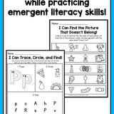 Kinder Back to School Literacy Packet: "I Can Work By Myself!" - learning-at-the-primary-pond