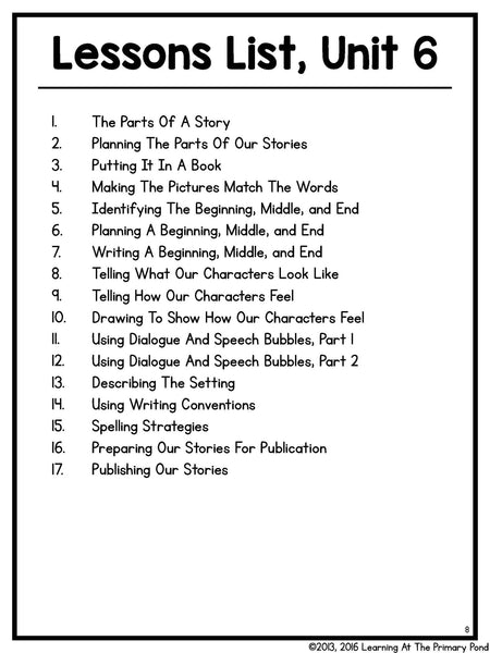 Kindergarten Fiction Writing Lessons {Kinder Writing Workshop Unit 6} - learning-at-the-primary-pond