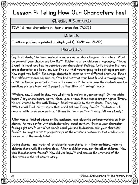 Kindergarten Fiction Writing Lessons {Kinder Writing Workshop Unit 6} - learning-at-the-primary-pond