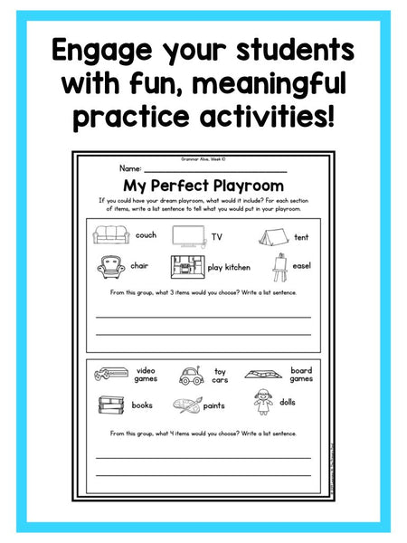 Kindergarten, First Grade, and Second Grade Grammar Alive Bundle - learning-at-the-primary-pond