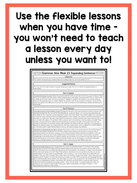 Kindergarten, First Grade, and Second Grade Grammar Alive Bundle - learning-at-the-primary-pond