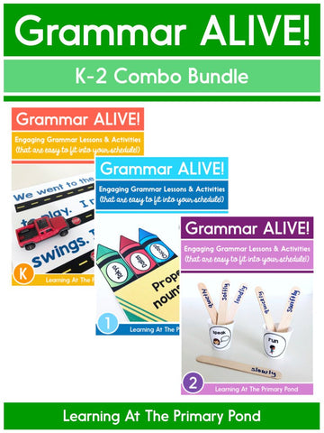 Kindergarten, First Grade, and Second Grade Grammar Alive Bundle - learning-at-the-primary-pond