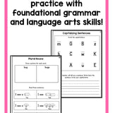 Kindergarten Grammar Workbook {My First Grammar & Language Practice Book} - learning-at-the-primary-pond