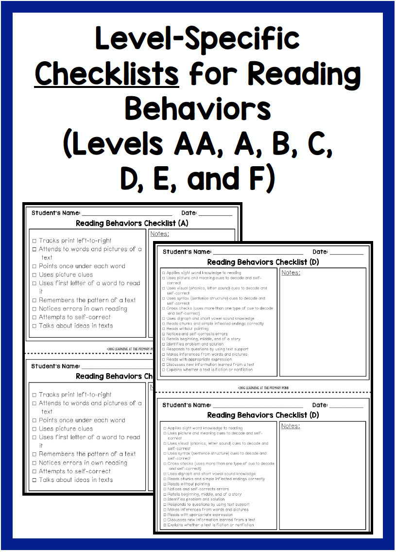 Checklist For Reading Task Kindergarten Reading Checklist Free Reading Log Printable Bundle To