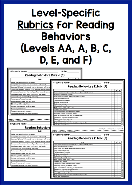 Kindergarten Guided Reading Checklists and Rubrics - learning-at-the-primary-pond