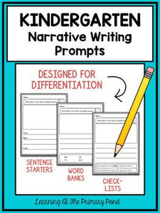 Kindergarten Narrative Writing Prompts For Differentiation - learning-at-the-primary-pond