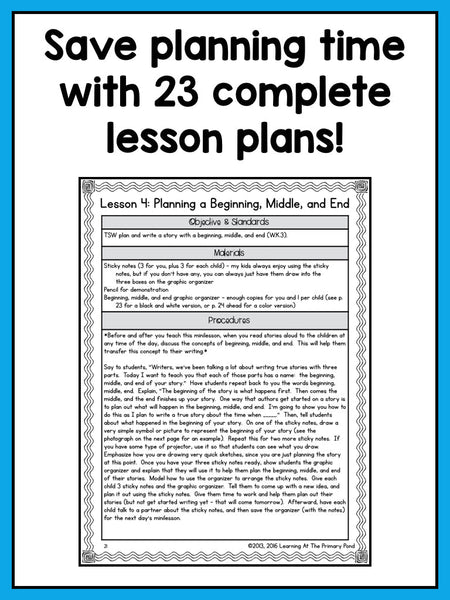 Kindergarten Personal Narrative Writing Lessons {Kinder Writing Workshop Unit 2} - learning-at-the-primary-pond