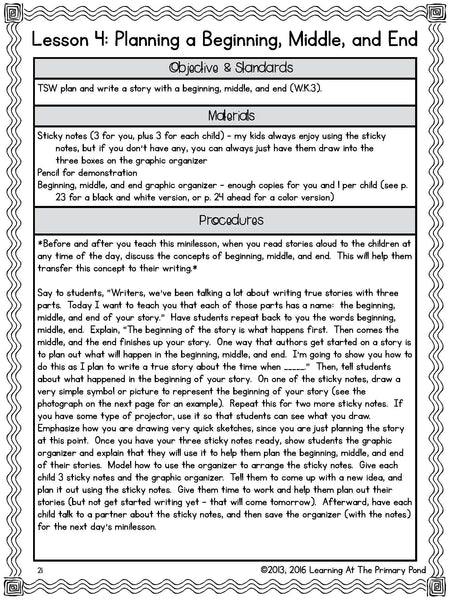 Kindergarten Personal Narrative Writing Lessons {Kinder Writing Workshop Unit 2} - learning-at-the-primary-pond