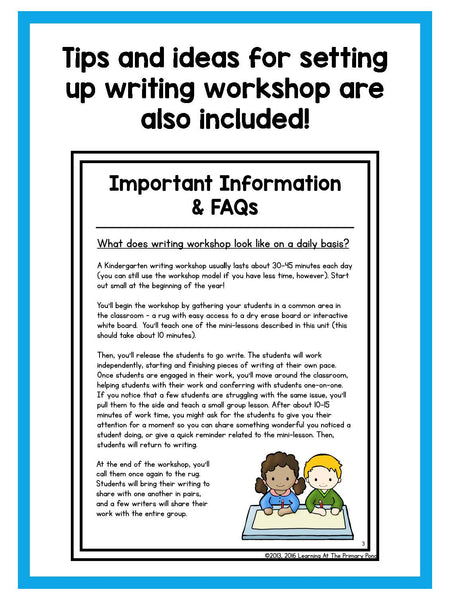 Kindergarten Personal Narrative Writing Lessons {Kinder Writing Workshop Unit 2} - learning-at-the-primary-pond
