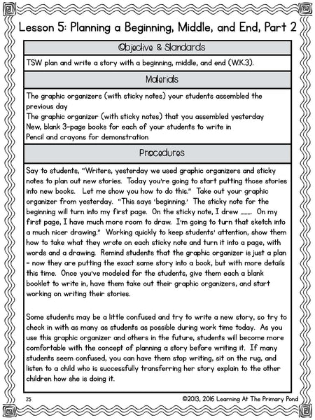 Kindergarten Personal Narrative Writing Lessons {Kinder Writing Workshop Unit 2} - learning-at-the-primary-pond