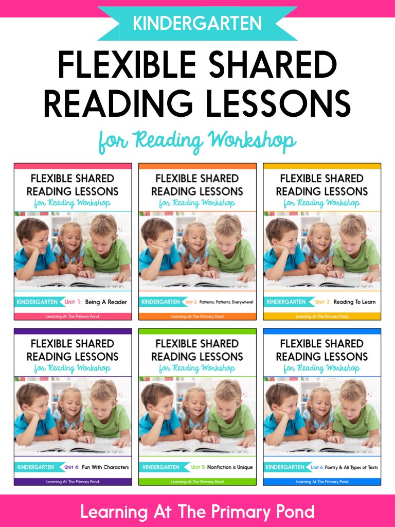 Kindergarten Reading Workshop BUNDLE of Shared Reading Lessons - learning-at-the-primary-pond