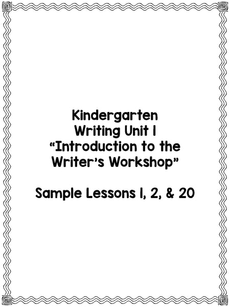 Kindergarten Writing Workshop Introduction Unit {Kinder Writing Workshop Unit 1} - learning-at-the-primary-pond