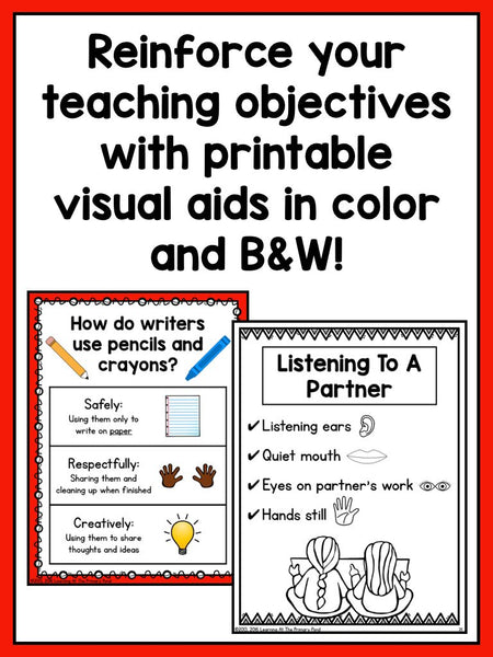 Kindergarten Writing Workshop Introduction Unit {Kinder Writing Workshop Unit 1} - learning-at-the-primary-pond