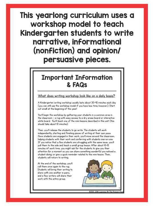 Kindergarten Writing Workshop & Reading Workshop Mega Bundle – Learning ...