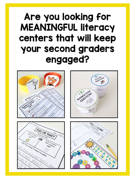 Literacy Centers Bundle for Second Grade {Literacy Centers That Work Series} - learning-at-the-primary-pond