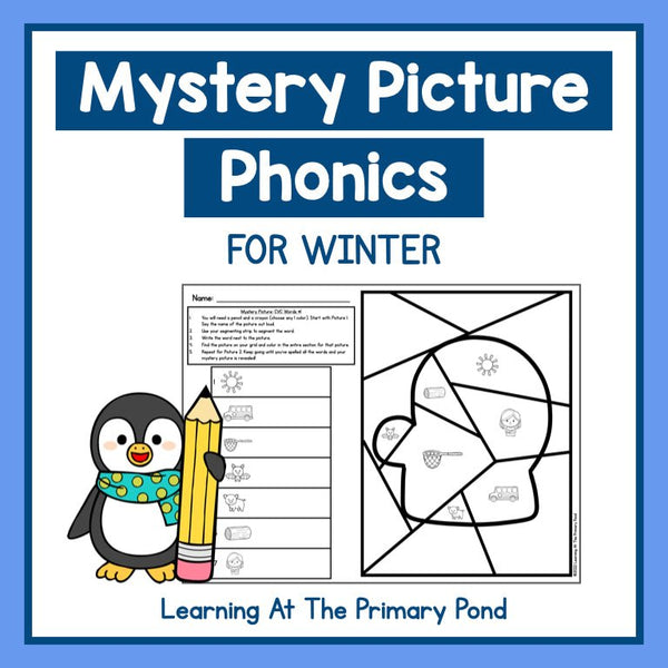 Mystery Picture Phonics Activities for Winter | First and Second Grade Phonics - learning-at-the-primary-pond