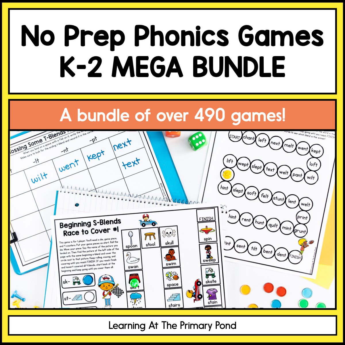 No-Prep Phonics Games Bundle K-2 MEGA Bundle - Sale - learning-at-the-primary-pond