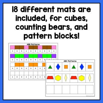 Pattern Block Mats and Linking Cube Mats for Practicing Making Pattern ...
