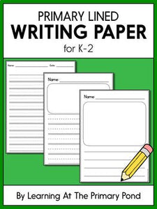 Primary Lined Paper for Writing or Handwriting - learning-at-the-primary-pond