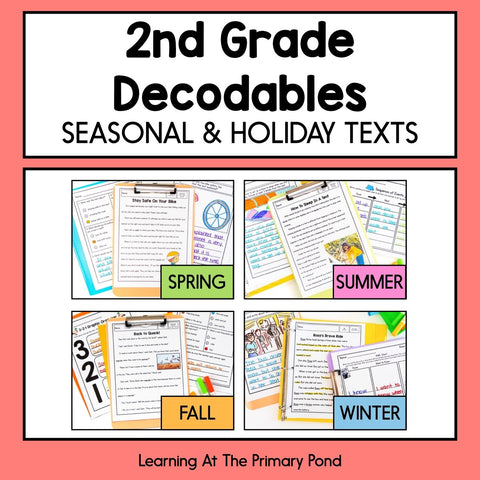 Seasonal Decodable Texts for 2nd Grade | All Seasons and Holidays Bundle - learning-at-the-primary-pond