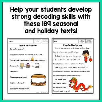 Seasonal Decodable Texts for K-2 | All Seasons and Holidays Mega Bundle - learning-at-the-primary-pond