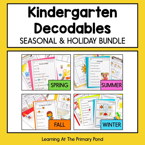 Seasonal Decodable Texts for Kindergarten | All Seasons and Holidays Bundle - learning-at-the-primary-pond
