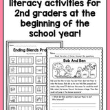 Second Grade Back to School Literacy Packet: "I Can Work By Myself!" - learning-at-the-primary-pond