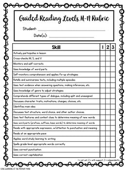 Second Grade Guided Reading Checklists and Rubrics - learning-at-the-primary-pond