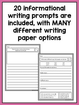 Second Grade Informational Writing Prompts For Differentiation - learning-at-the-primary-pond