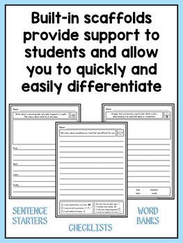 Second Grade Narrative Writing Prompts For Differentiation - learning-at-the-primary-pond